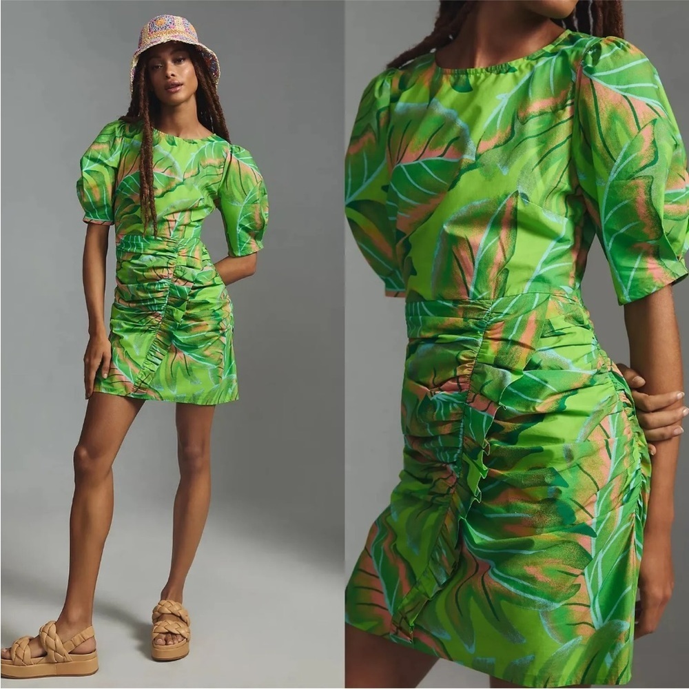 Farm Rio Puff Sleeve Mini Dress Size XL NWT - Picture 3 of 13